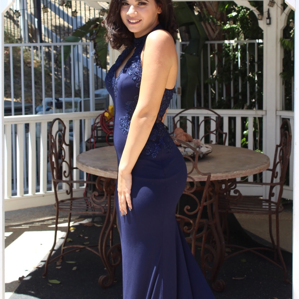 Navy blue prom dress